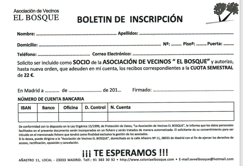 INSCRIPCION SOCIOS